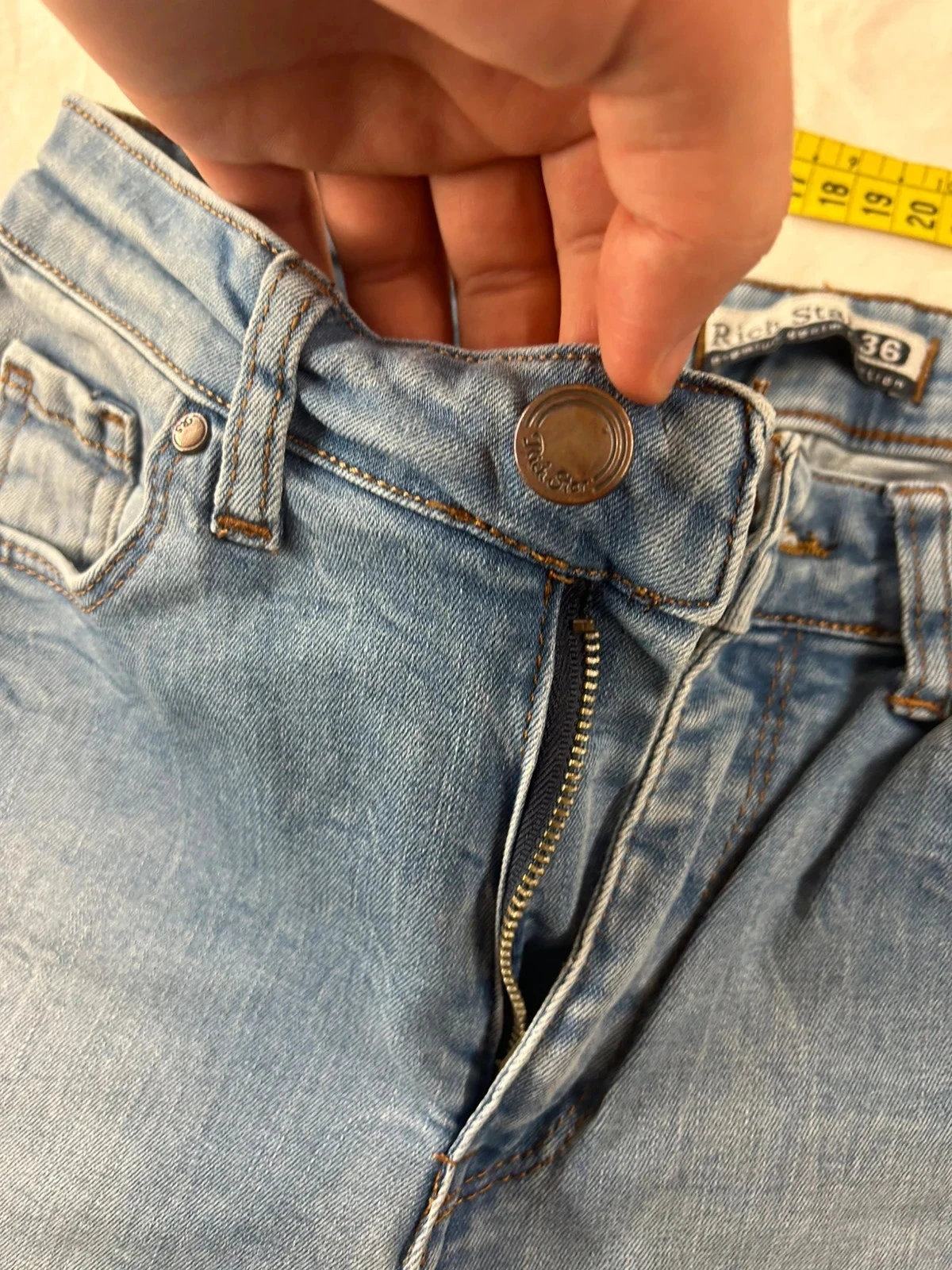 Ripped skinny blue jeans Rich star – photo 7